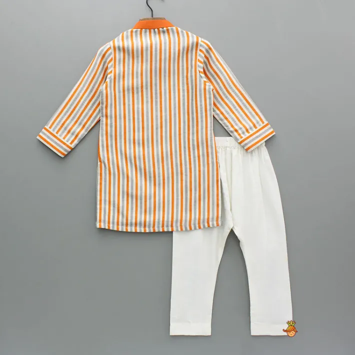 New Multicolor Striped Printed Kurta With Pyjama BOY Indian Ethnic Wear | Ethnic Sets