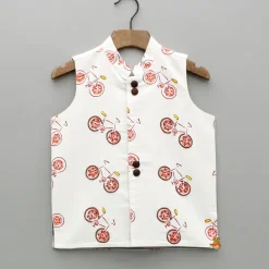 Best Multicolour Bicycle Printed Jacket BOY Indian Ethnic Wear | Ethnic Jackets