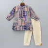 Fashion Multicolour Brocade Embroidered Kurta With Beige Colour Pyjama BOY Indian Ethnic Wear | Ethnic Sets