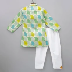 Best Multicolour Brocade Kurta And White Pyjama BOY Indian Ethnic Wear | Ethnic Sets