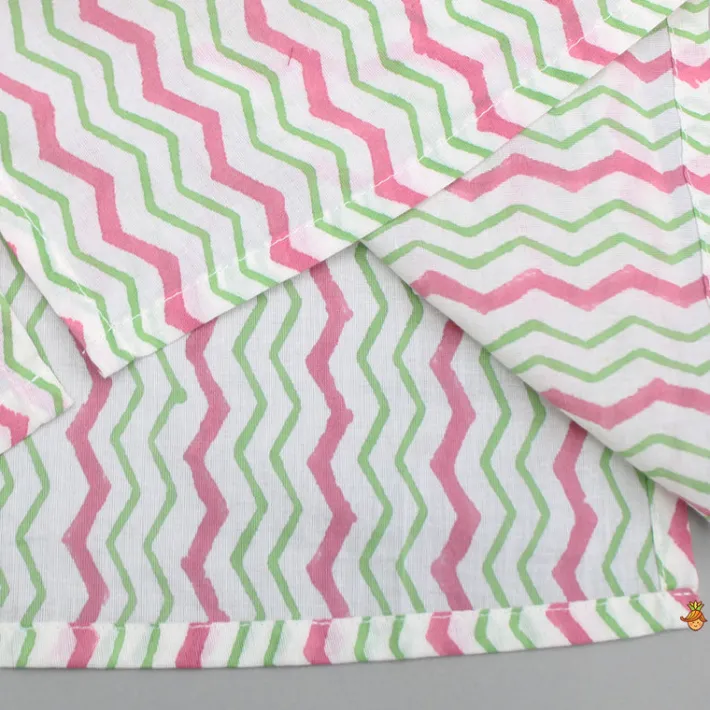Best Multicolour Chevron Printed Side Open Kurta With Pyjama BOY Indian Ethnic Wear | Ethnic Sets