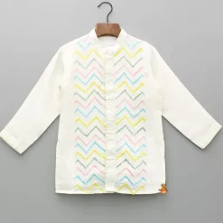 Outlet Multicolour Cut Dana Embroidered Kurta And Pyjama BOY Indian Ethnic Wear | Ethnic Sets
