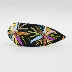 New Multicolour Embroidered Black Hairband Hair Accessories | Hair Bands