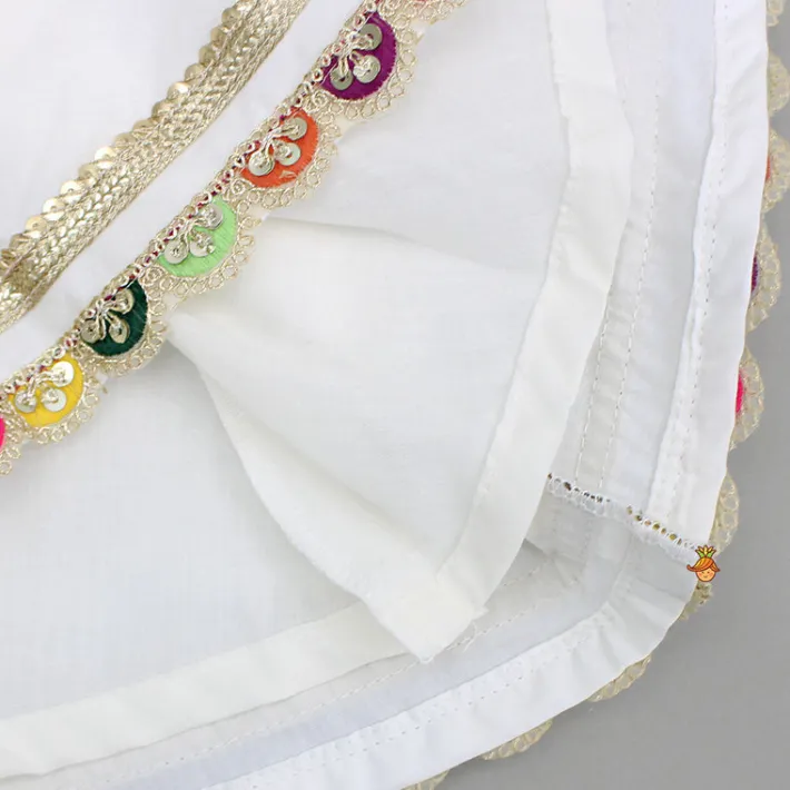 Fashion Multicolour Embroidered Kurti And Pant With Dupatta Ethnic Wear | Churidars & Salwars