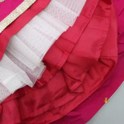 New Multicolour Embroidered Top And Printed Layered Lehenga With Net Dupatta Ethnic Wear | Lehengas & Ghagras