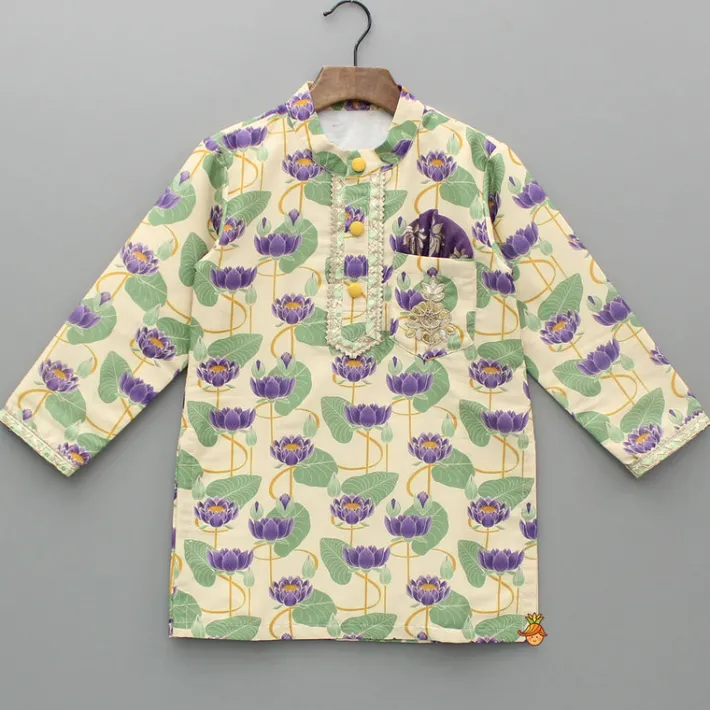 Discount Multicolour Floral Printed Kurta And Pyjama BOY Twinning Sets | Indian Ethnic Wear