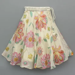 Hot Multicolour Floral Printed And Embroidered Ivory Top With Matching Lehenga And Dupatta Ethnic Wear | Lehengas & Ghagras