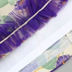 Sale Multicolour Floral Printed Crop Top With Lehenga And Net Dupatta Twinning Sets | Ethnic Wear