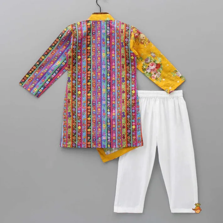 Clearance Multicolour Floral-Printed Stylish Kurta And Pyjama BOY Indian Ethnic Wear | Ethnic Sets