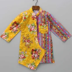 Clearance Multicolour Floral-Printed Stylish Kurta And Pyjama BOY Indian Ethnic Wear | Ethnic Sets