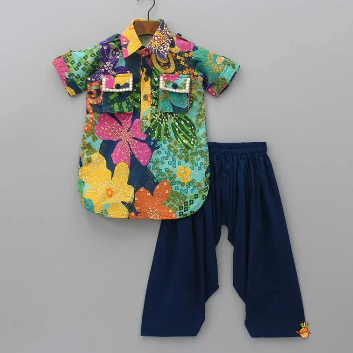 Sale Multicolour Pathani Kurta And Salwar BOY Indian Ethnic Wear | Ethnic Sets
