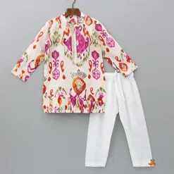 Online Multicolour Pleated Hem Kurta And Pyjama BOY Indian Ethnic Wear | Ethnic Sets