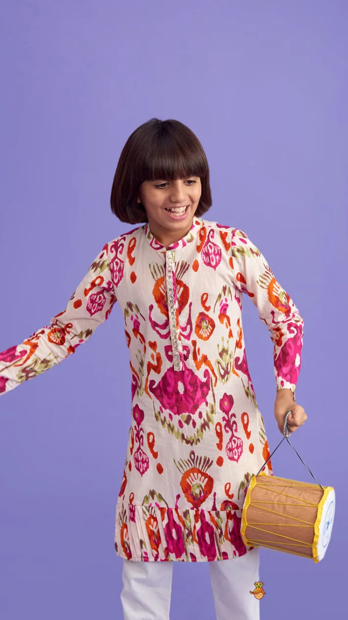 Online Multicolour Pleated Hem Kurta And Pyjama BOY Indian Ethnic Wear | Ethnic Sets