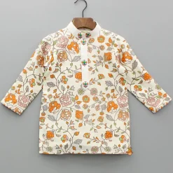 Clearance Multicolour Printed And Embroidered Kurta With Pyjama BOY Indian Ethnic Wear | Ethnic Sets