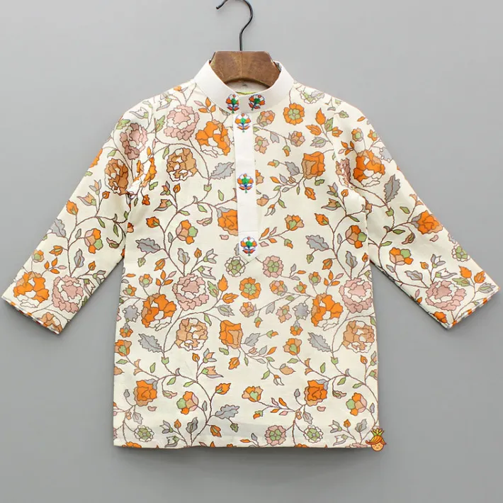 Clearance Multicolour Printed And Embroidered Kurta With Pyjama BOY Indian Ethnic Wear | Ethnic Sets