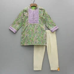 Sale Multicolour Printed Embellished Kurta And Pant BOY Indian Ethnic Wear | Ethnic Sets