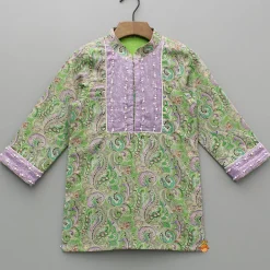 Sale Multicolour Printed Embellished Kurta And Pant BOY Indian Ethnic Wear | Ethnic Sets
