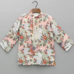 Sale Multicolour Printed Hand Embroidered Kurta And Pyjama BOY Indian Ethnic Wear | Ethnic Sets