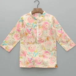 Online Multicolour Printed Kurta With Jacket And Pyjama BOY Twinning Sets | Indian Ethnic Wear