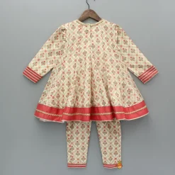 Sale Multicolour Printed Kurti And Pant With Dupatta Twinning Sets | Ethnic Wear