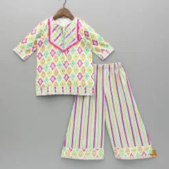 Online Multicolour Printed Kurti And Palazzo With Dupatta Ethnic Wear | Palazzos & Shararas