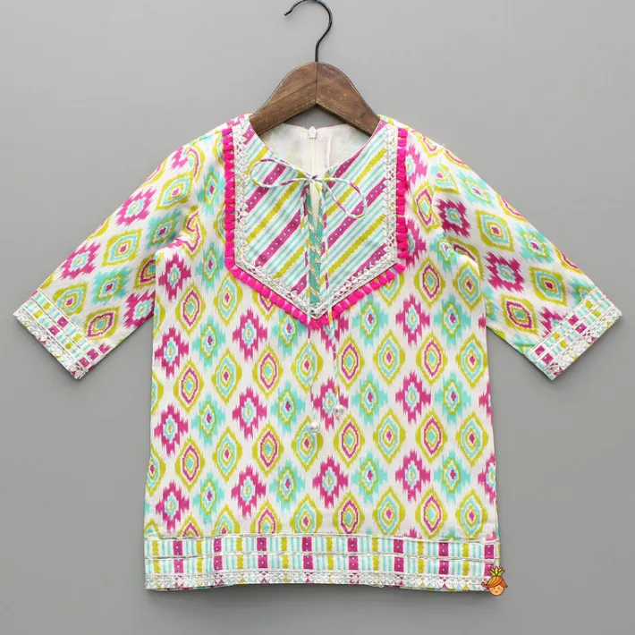 Online Multicolour Printed Kurti And Palazzo With Dupatta Ethnic Wear | Palazzos & Shararas