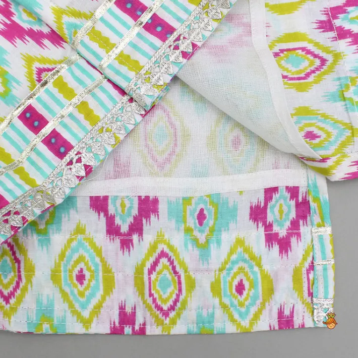 Online Multicolour Printed Kurti And Palazzo With Dupatta Ethnic Wear | Palazzos & Shararas