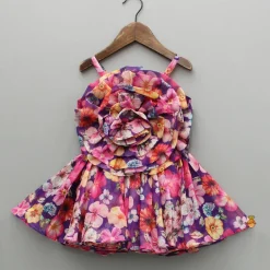 Sale Multicolour Printed Purple Strappy Dress Dresses & Sets | Dresses