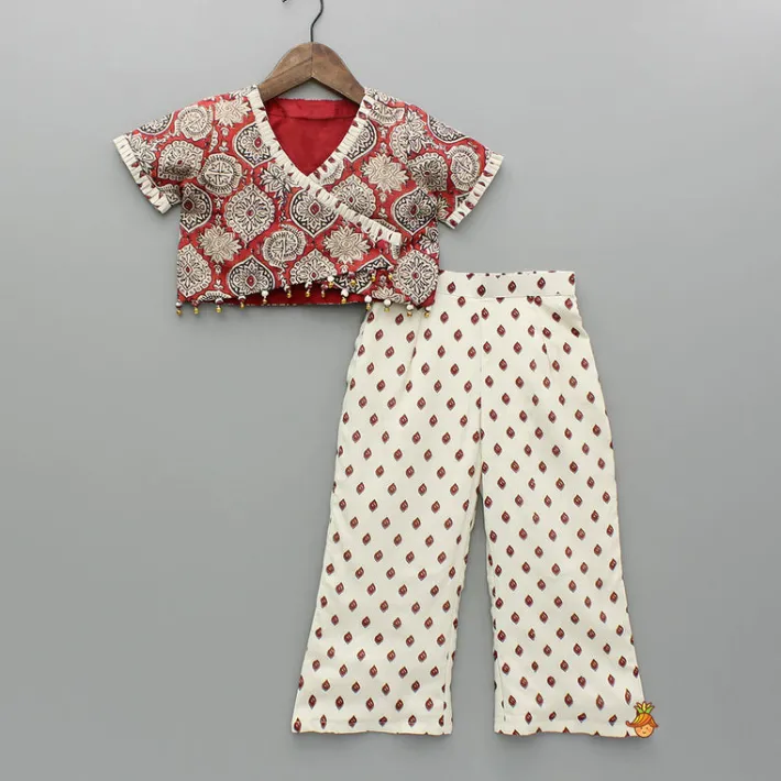 Discount Multicolour Printed Stylish Top And Palazzo Ethnic Wear | Palazzos & Shararas
