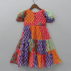 Online Multicolour Printed Tiered Long Kurti Twinning Sets | Ethnic Wear