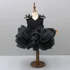 Online Multicolour Ruffle Net Black Dress Dresses & Sets | Dresses