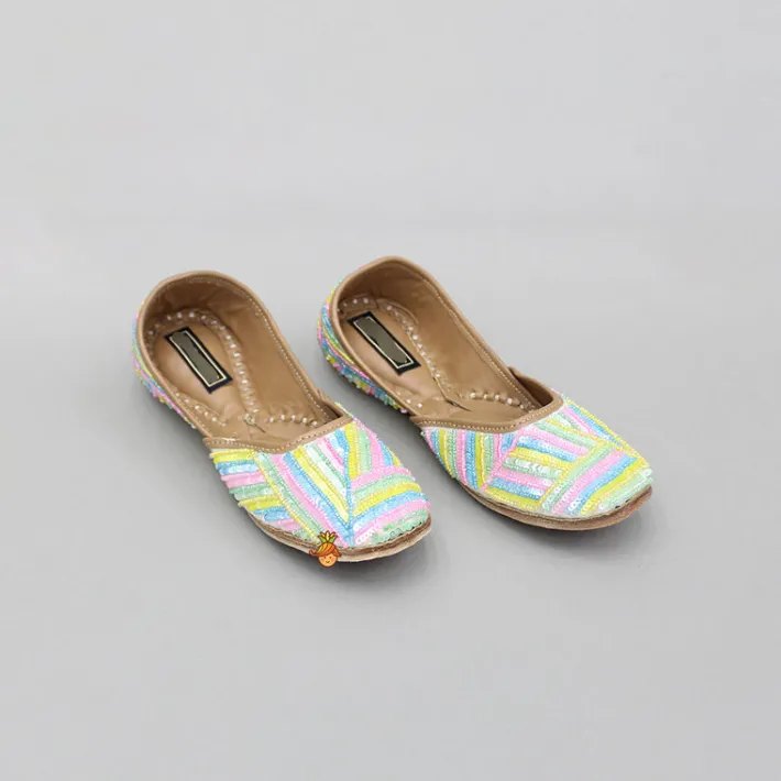 Best Multicolour Sequin And Bead Embroidered Jutti Shoes