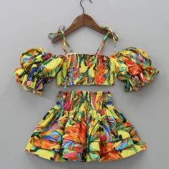 Best Multicolour Smocked Back Top With Elasticated Skirt And Head Band Dresses & Sets | Sets