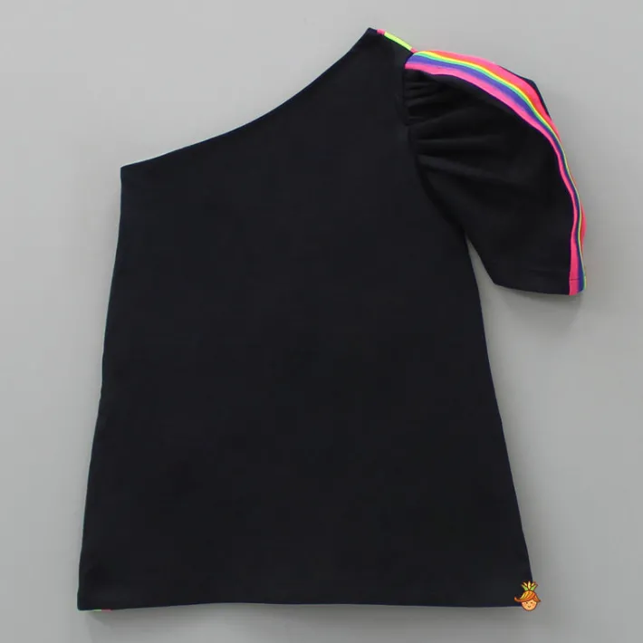 Clearance Multicolour Stripe One Shoulder Dress With Hairband Dresses & Sets | Dresses