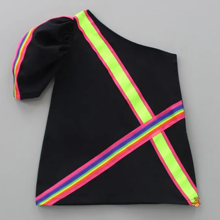 Clearance Multicolour Stripe One Shoulder Dress With Hairband Dresses & Sets | Dresses
