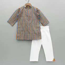 Fashion Multicolour Stripe Printed Kurta And Pyjama BOY Indian Ethnic Wear | Ethnic Sets