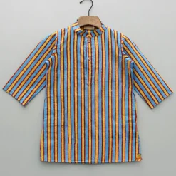 Fashion Multicolour Stripe Printed Kurta And Pyjama BOY Indian Ethnic Wear | Ethnic Sets