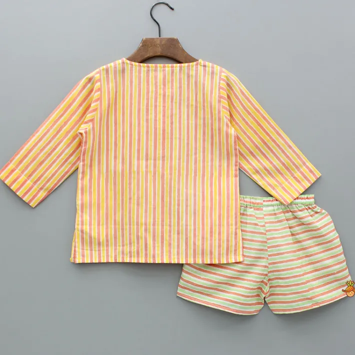 Outlet Multicolour Striped Top And Shorts BOY Sleep Wear | Sleepwear