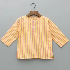 Outlet Multicolour Striped Top And Shorts BOY Sleep Wear | Sleepwear