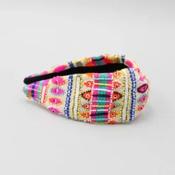 Outlet Multicolour Thread And Beads Embroidered Hair Band Hair Accessories | Hair Bands