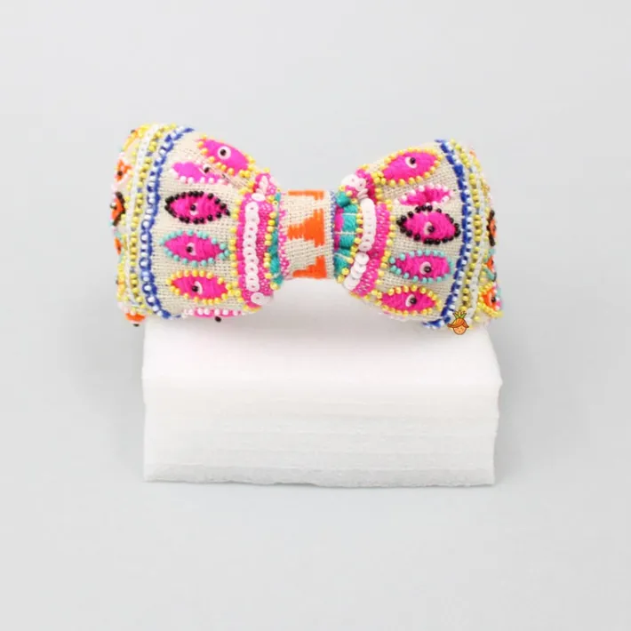 Outlet Multicolour Thread And Beads Embroidered Hair Band Hair Accessories | Hair Bands