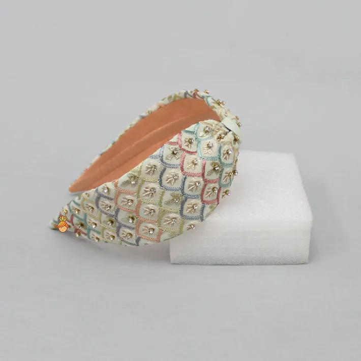 Discount Multicolour Thread Embroidered Hairband Hair Accessories | Hair Bands