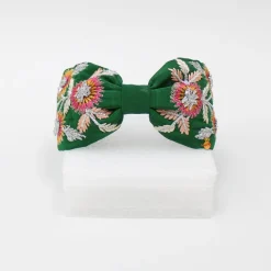 Outlet Multicolour Thread Floral Embroidered Green Hair Band Hair Accessories | Hair Bands