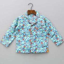 Sale Multicoloured Balls Printed Notch Collar Sleepwear BOY Sleep Wear | Sleepwear