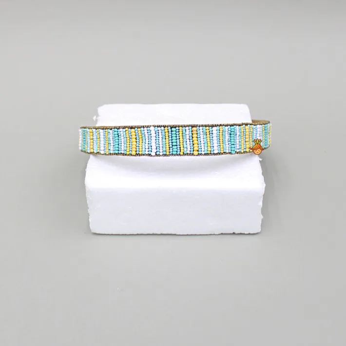 Online Multicoloured Bead Embellished Brown Hairband Hair Accessories | Hair Bands
