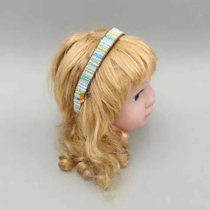 Online Multicoloured Bead Embellished Brown Hairband Hair Accessories | Hair Bands