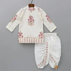 Discount Multicoloured Floral Printed Kurta With Jacket And Dhoti BOY Indian Ethnic Wear | Ethnic Sets