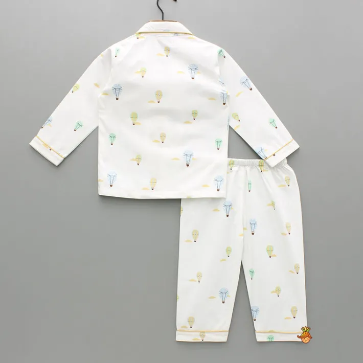 Sale Multicoloured Parachute Printed Notch Collar Sleepwear BOY Sleep Wear | Sleepwear