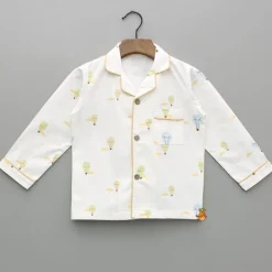 Sale Multicoloured Parachute Printed Notch Collar Sleepwear BOY Sleep Wear | Sleepwear