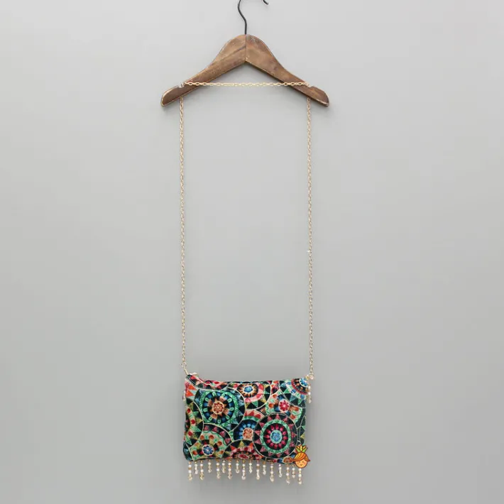 Sale Multicoloured Printed And Embroidered Sling Bag Bags